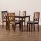 Baxton Studio Sefa Grey Upholstered and Walnut Wood 5-Piece Dining Set 173-9882-8959 - alternate 5